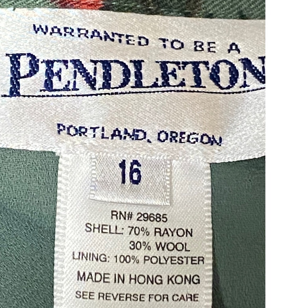 New Pendleton Maxi Skirt Womens 16 Green Cottagecore Floral Rayon Wool Vintage - Picture 4 of 8